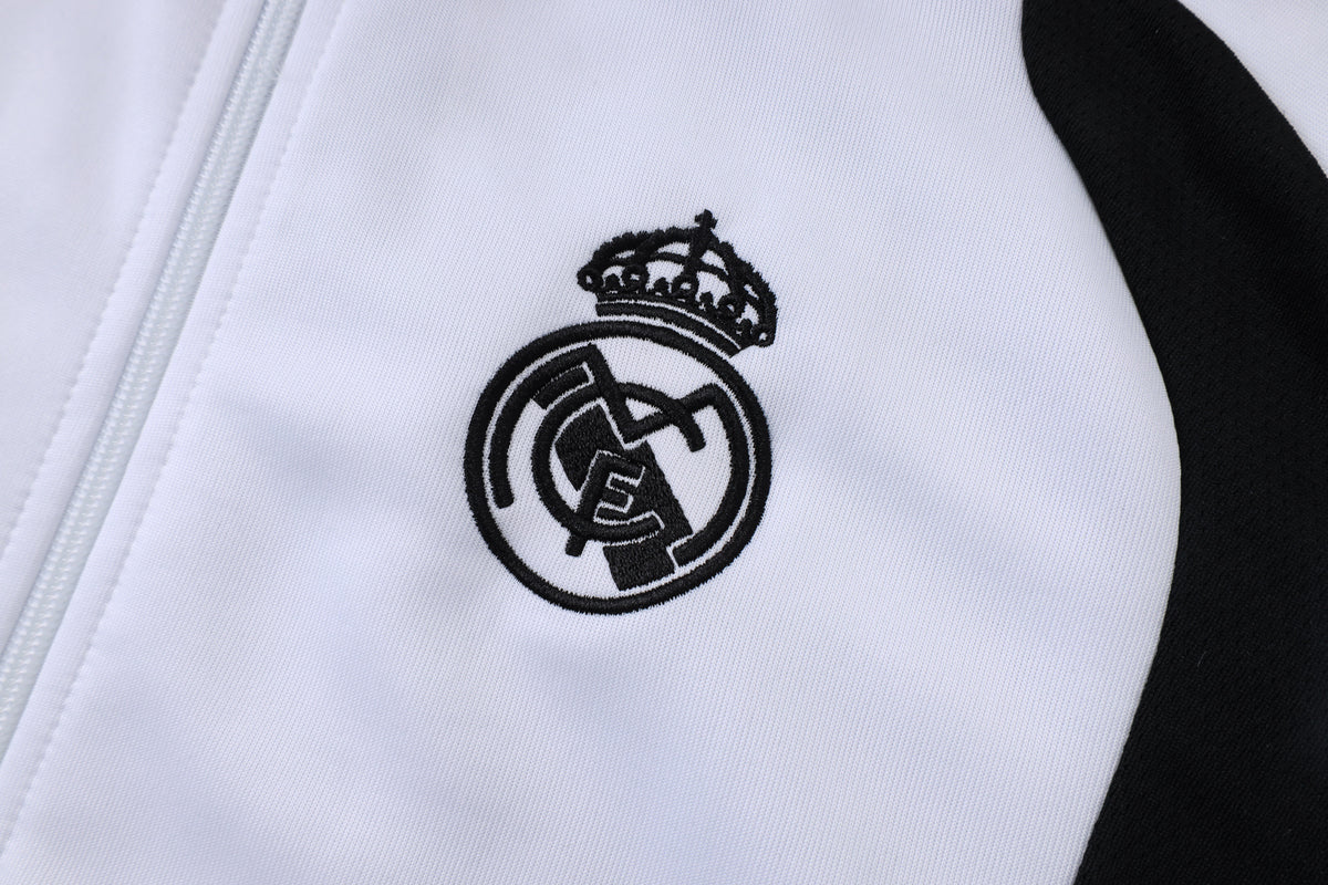 2026-27 Real Madrid White Black Full Zip Training Suit Adults Or Children