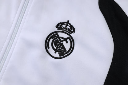 2026-27 Real Madrid White Black Full Zip Training Suit Adults Or Children