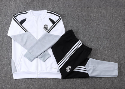 2026-27 Real Madrid White Black Full Zip Training Suit Adults Or Children
