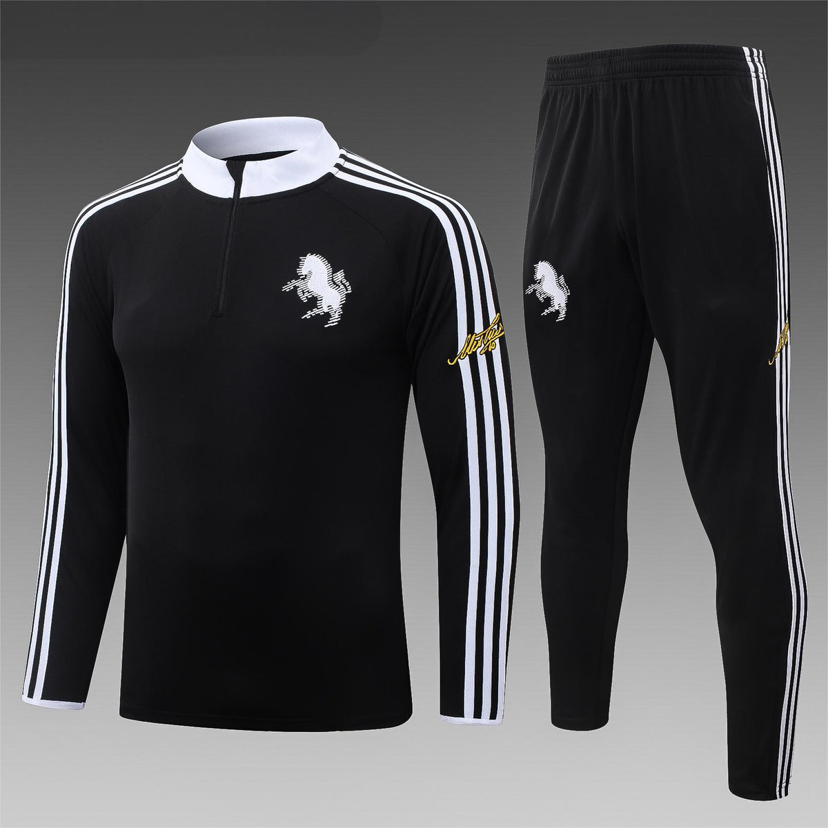 2026-27 Juventus Black Half Zip Training Suit Adults Or Children
