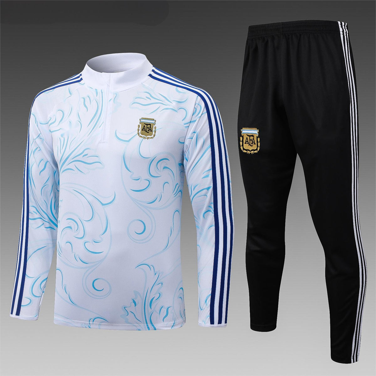 2026 Argentina White Inkjet Half Zip Training Suit Adults Or Children