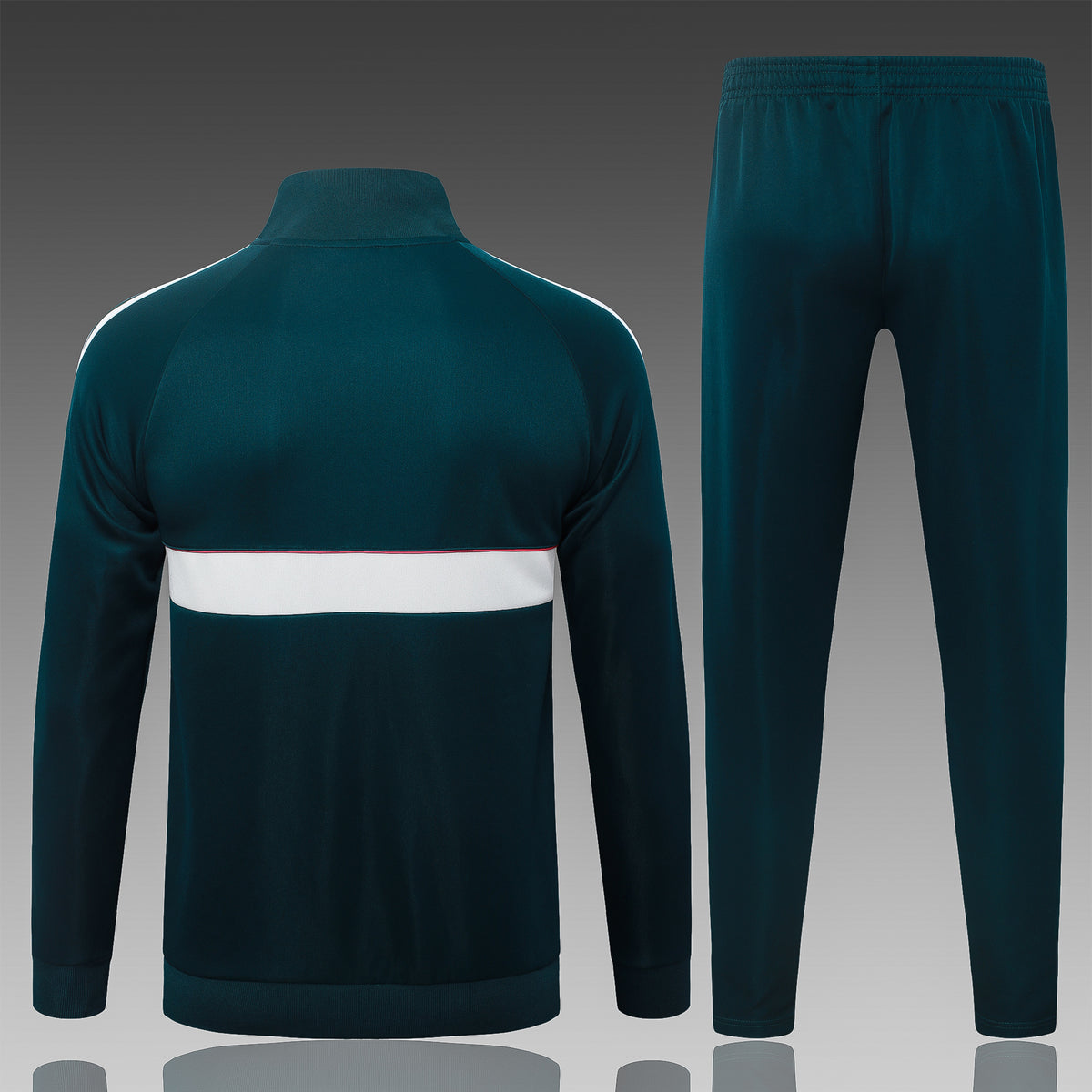 2026-27 Real Madrid Dark Green Beige Full Zip Training Suit Adults Or Children