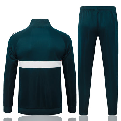 2026-27 Real Madrid Dark Green Beige Full Zip Training Suit Adults Or Children