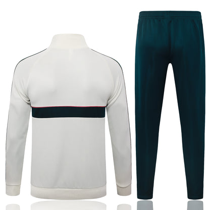 2026-27 Real Madrid Beige Dark Green Full Zip Training Suit Adults Or Children