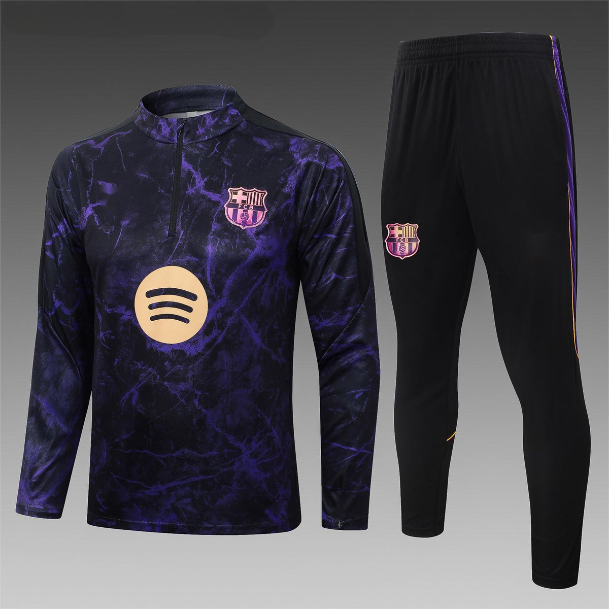 2026-27 Barcelona Black Purple Half Zip Training Suit Adults Or Children