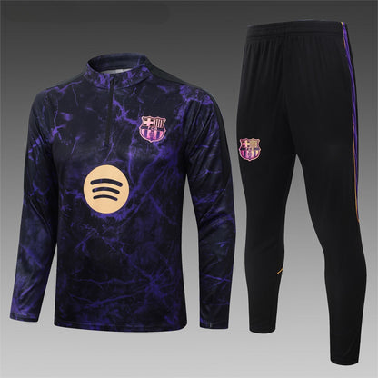 2026-27 Barcelona Black Purple Half Zip Training Suit Adults Or Children