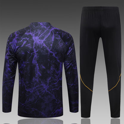 2026-27 Barcelona Black Purple Half Zip Training Suit Adults Or Children