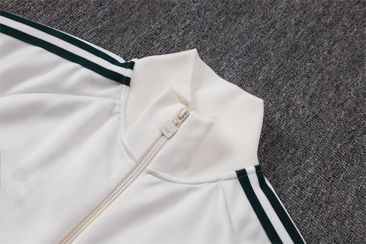 2026-27 Real Madrid Beige Dark Green Full Zip Training Suit Adults Or Children
