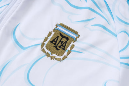 2026 Argentina White Inkjet Half Zip Training Suit Adults Or Children