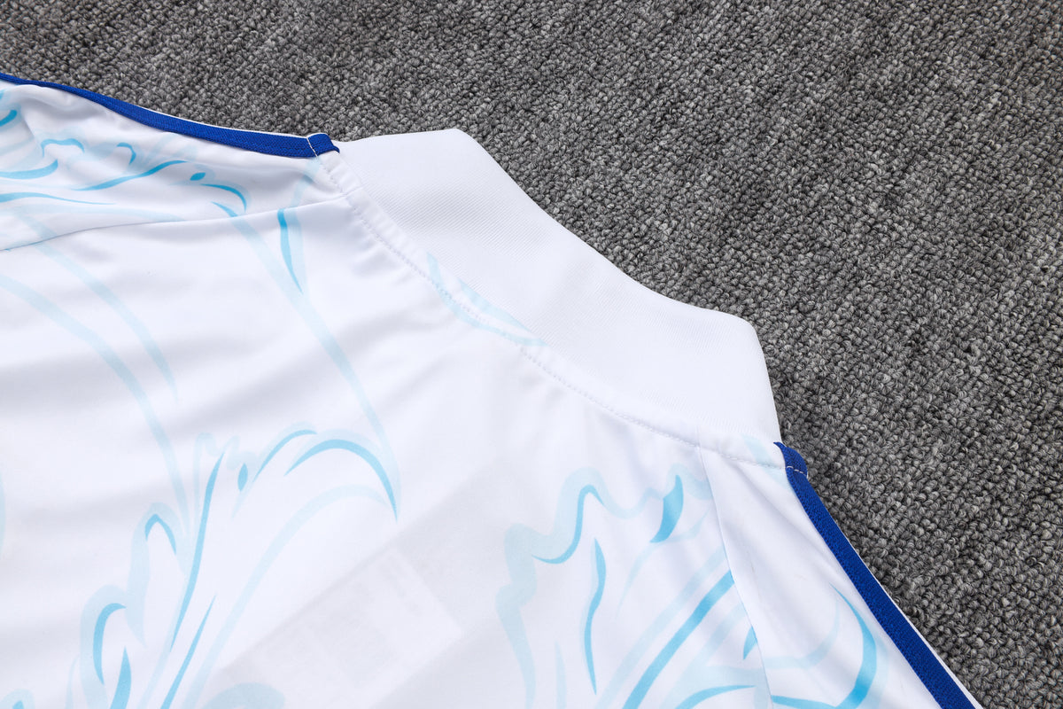 2026 Argentina White Inkjet Half Zip Training Suit Adults Or Children