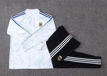 2026 Argentina White Inkjet Half Zip Training Suit Adults Or Children