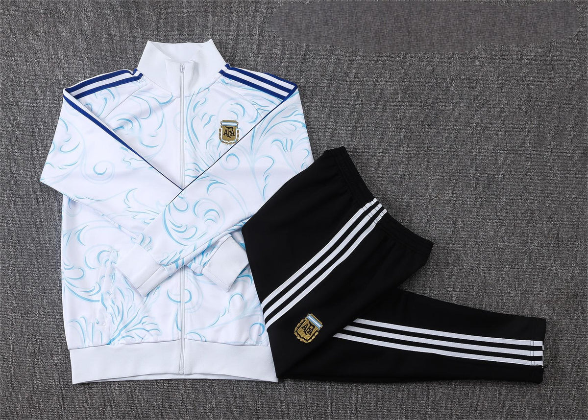 2026 Argentina White Inkjet Full Zip Training Suit Adults Or Children