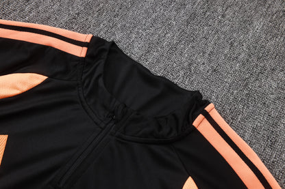 2026-27 Arsenal Black Orange Half Zip Training Suit Adults Or Children