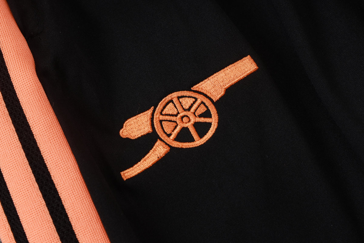 2026-27 Arsenal Black Orange Half Zip Training Suit Adults Or Children