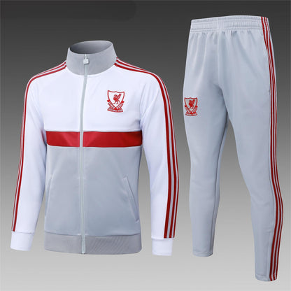 2026-27 Liverpool Grey White Full Zip Training Suit Adults Or Children