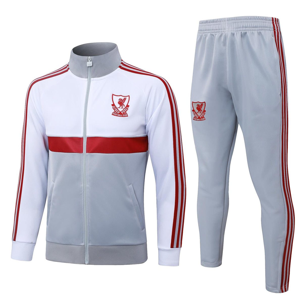 2026-27 Liverpool Grey White Full Zip Training Suit Adults Or Children
