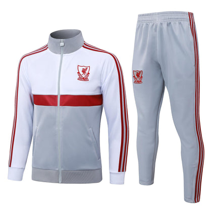 2026-27 Liverpool Grey White Full Zip Training Suit Adults Or Children