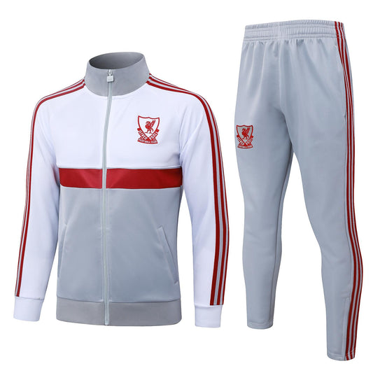 2026-27 Liverpool Grey White Full Zip Training Suit Adults Or Children