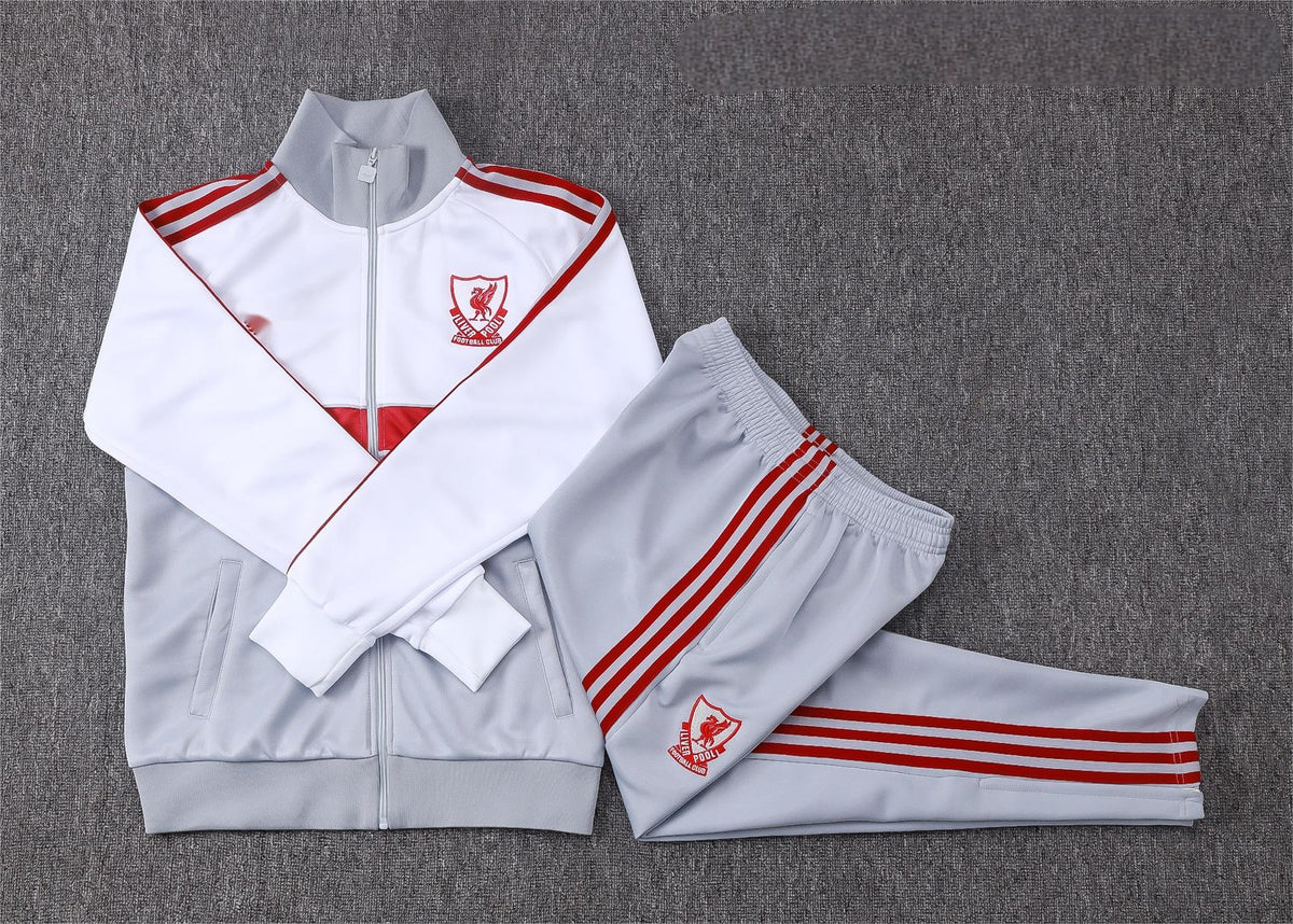 2026-27 Liverpool Grey White Full Zip Training Suit Adults Or Children