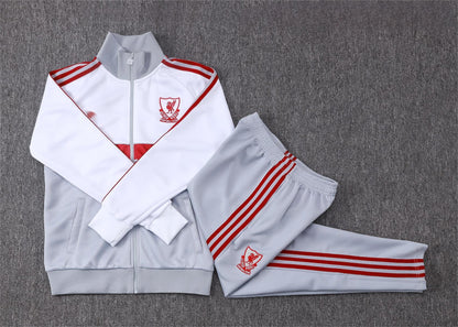 2026-27 Liverpool Grey White Full Zip Training Suit Adults Or Children