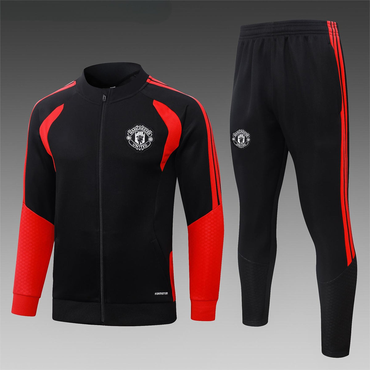 2026-27 Manchester United Black Red Full Zip Training Suit Adults or Children