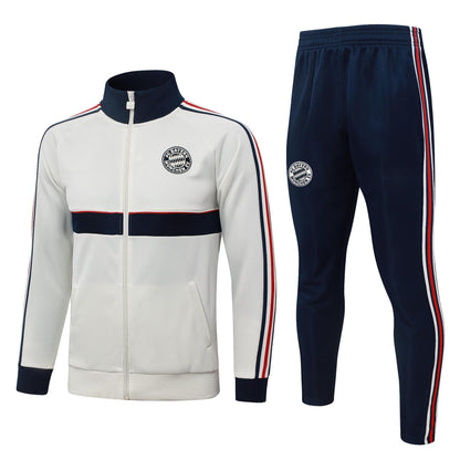 2026-27 Bayern Beige Royal Blue Full Zip Training Suit Adults Or Children