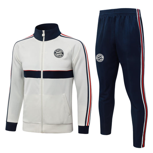 2026-27 Bayern Beige Royal Blue Full Zip Training Suit Adults Or Children