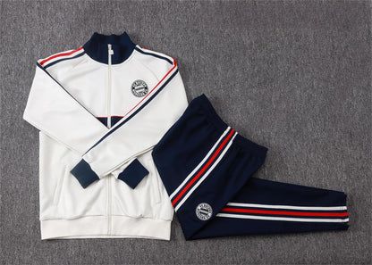 2026-27 Bayern Beige Royal Blue Full Zip Training Suit Adults Or Children
