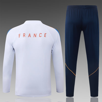 2026 France White Half Zip Training Suit Adults Or Children