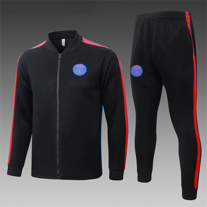 2026-27 Paris Black Red Full Zip Training Suit Adults Or Children