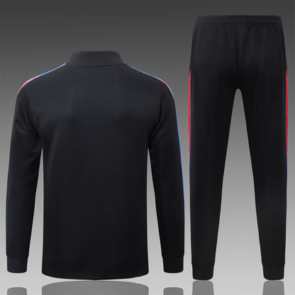 2026-27 Paris Black Red Full Zip Training Suit Adults Or Children