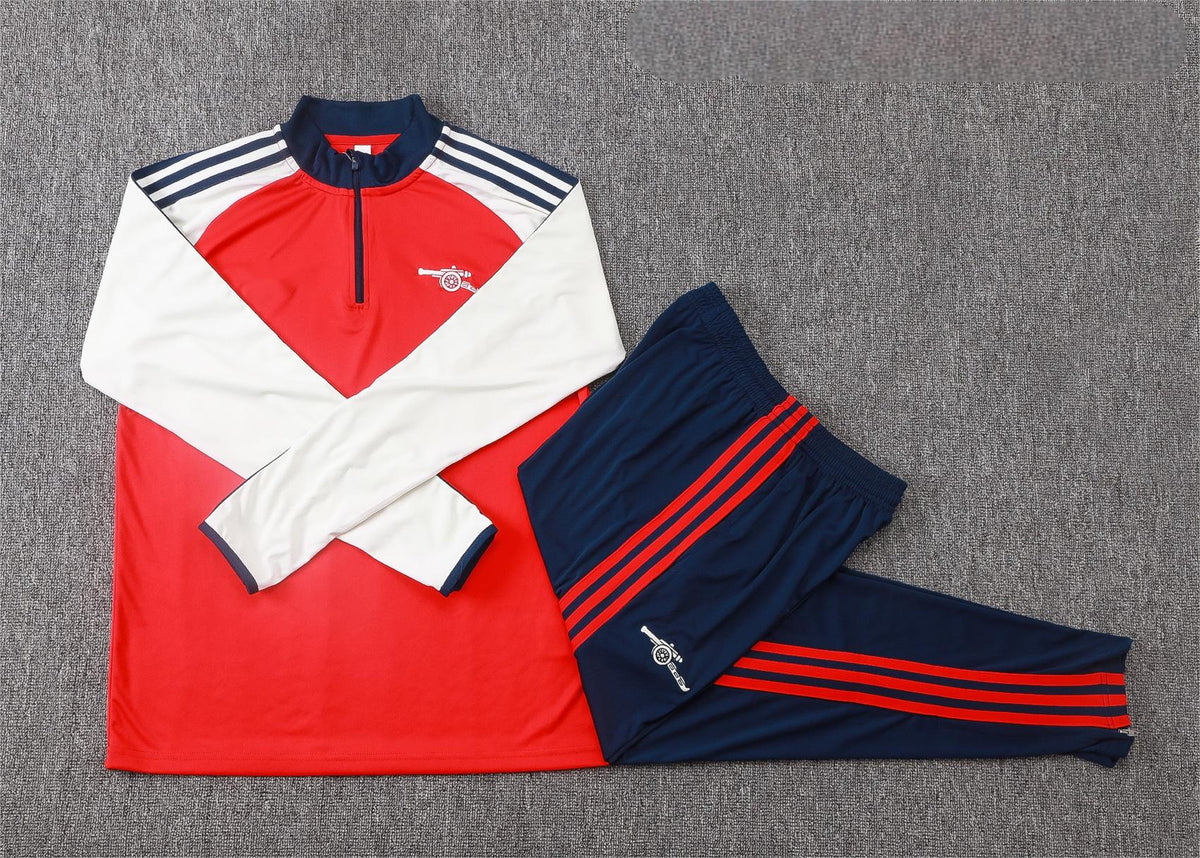2026-27 Arsenal Red beige sleeves Half Zip Training Suit Adults Or Children