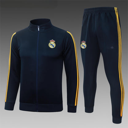 2026-27 Real Madrid Deep Blue Full Zip Training Suit Adults Or Children
