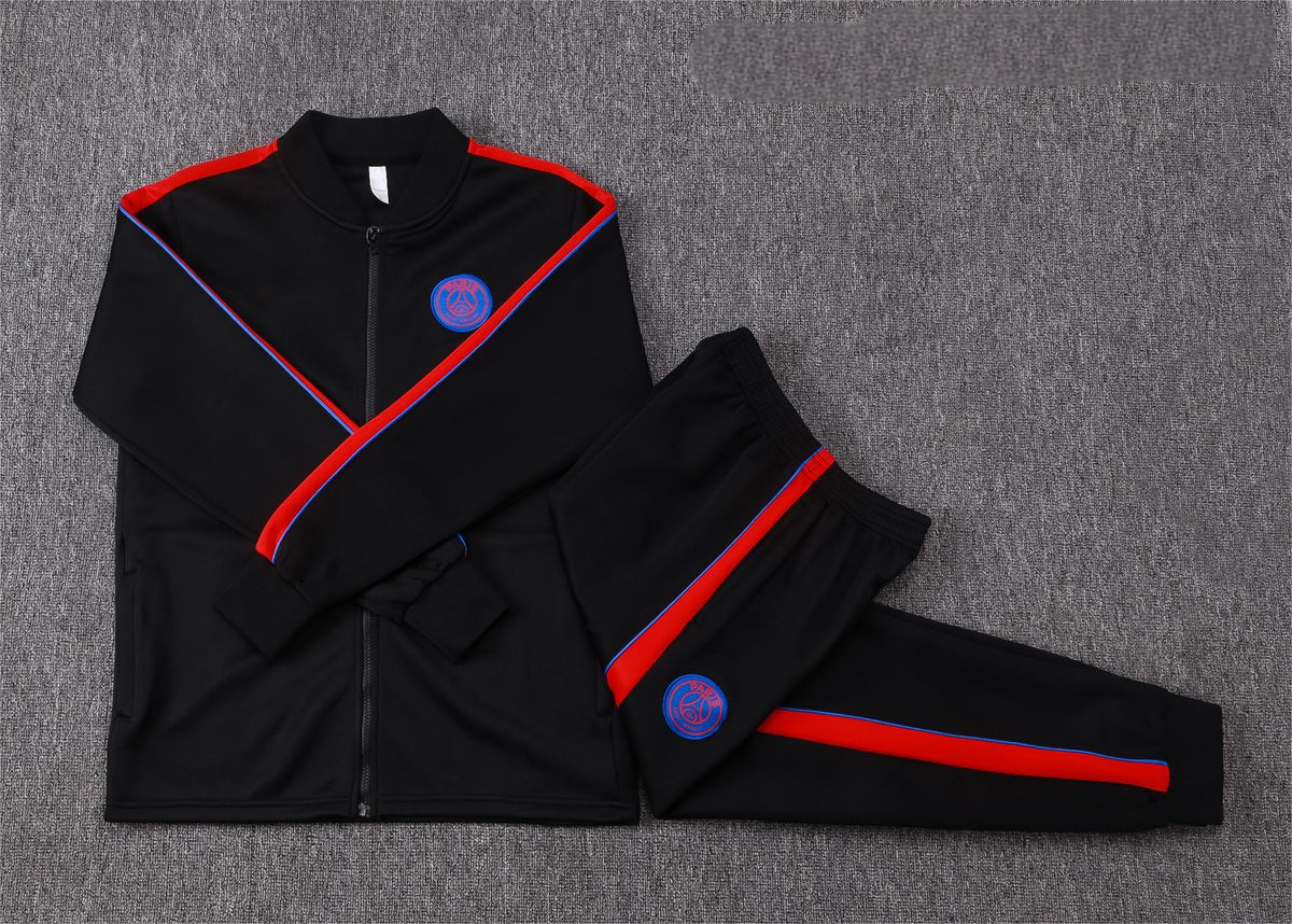 2026-27 Paris Black Red Full Zip Training Suit Adults Or Children
