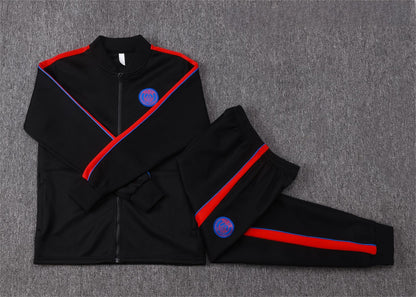 2026-27 Paris Black Red Full Zip Training Suit Adults Or Children