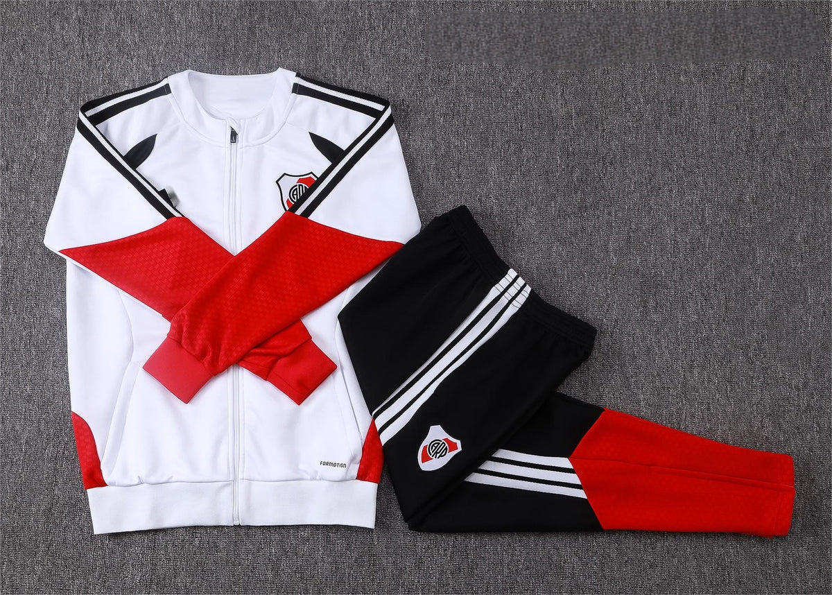 2026-27 River Plate White Full Zip Training Suit Adults Or Children