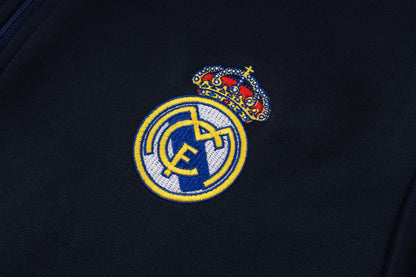 2026-27 Real Madrid Deep Blue Full Zip Training Suit Adults Or Children