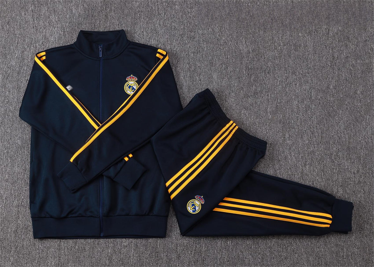 2026-27 Real Madrid Deep Blue Full Zip Training Suit Adults Or Children