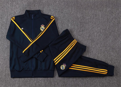 2026-27 Real Madrid Deep Blue Full Zip Training Suit Adults Or Children