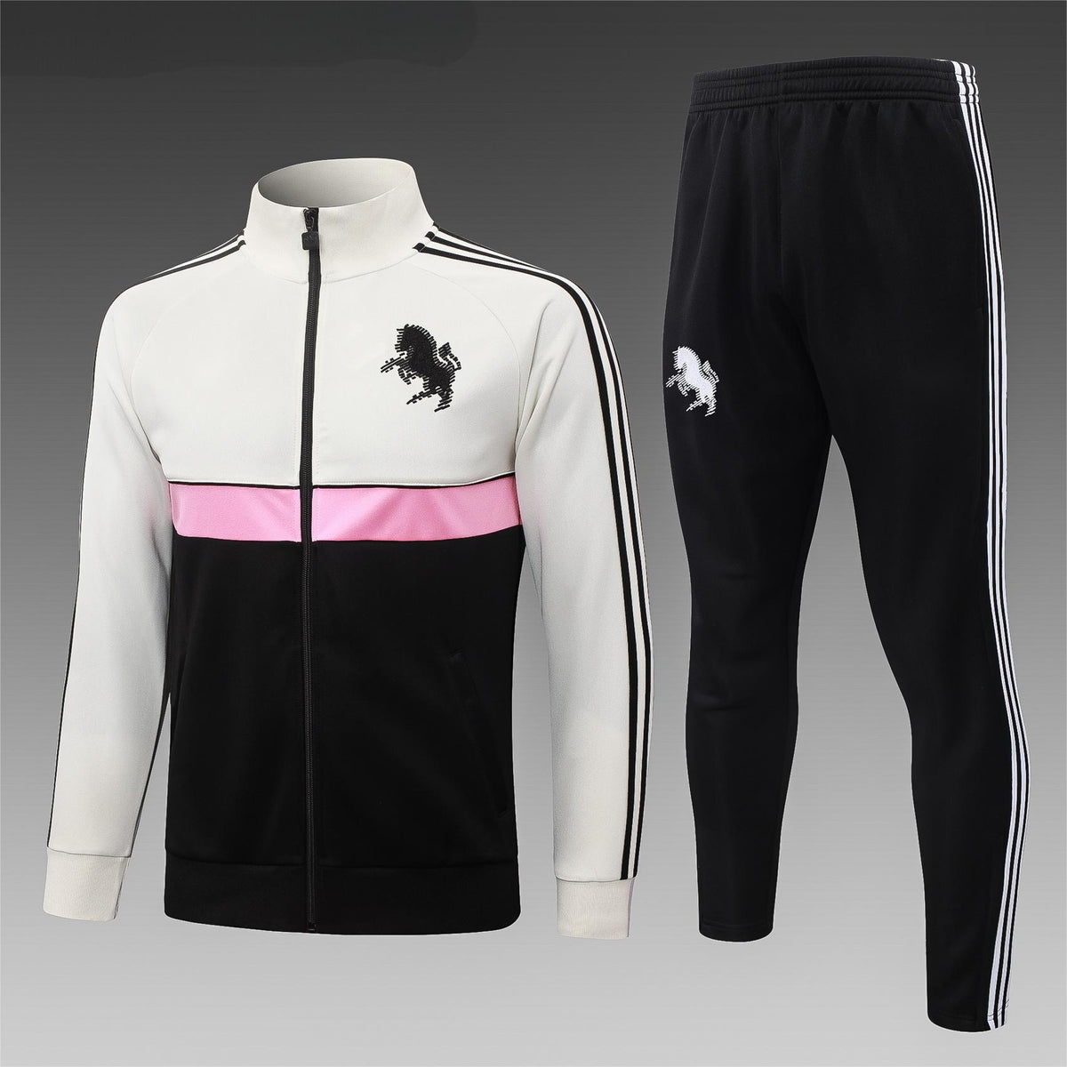 2026-27 Juventus Black White Full Zip Training Suit Adults Or Children