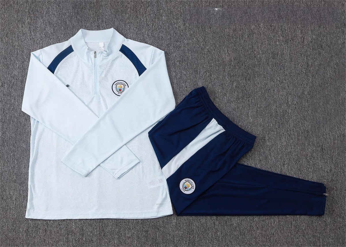 2026-27 Manchester City Light Blue Half Zip Training Suit Adults Or Children