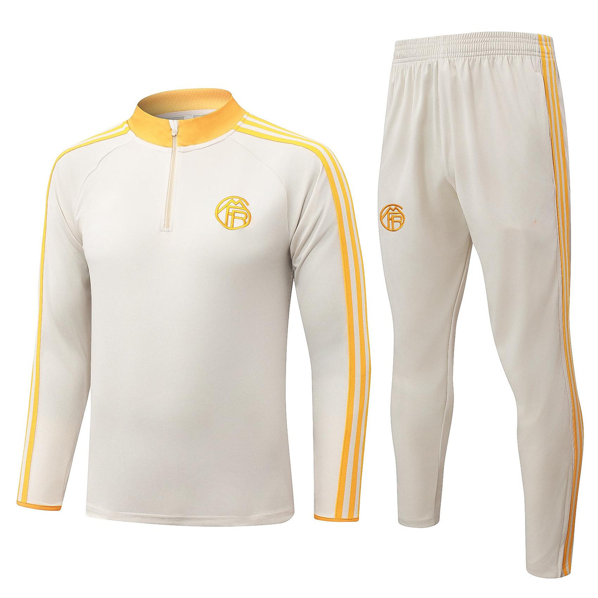 2026-27 Bayern Munich Beige collar orange Half Zip Training Suit Adults Or Children