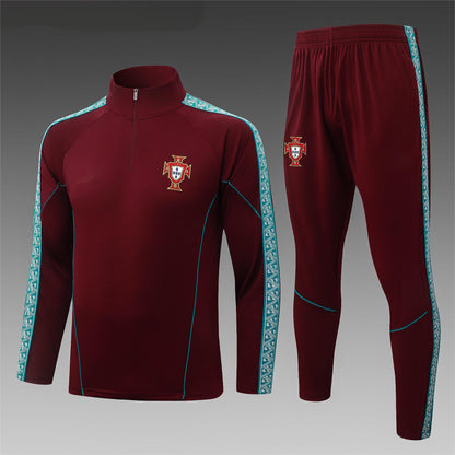 2026 Portugal Jujube Half Zip Training Suit Adults Or Children