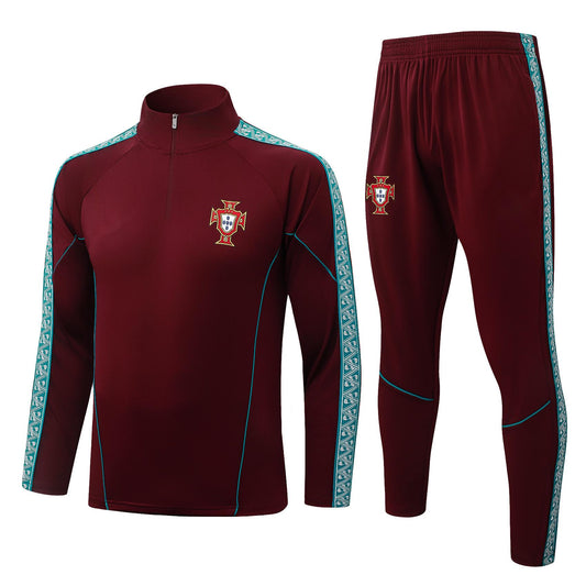 2026 Portugal Jujube Half Zip Training Suit Adults Or Children