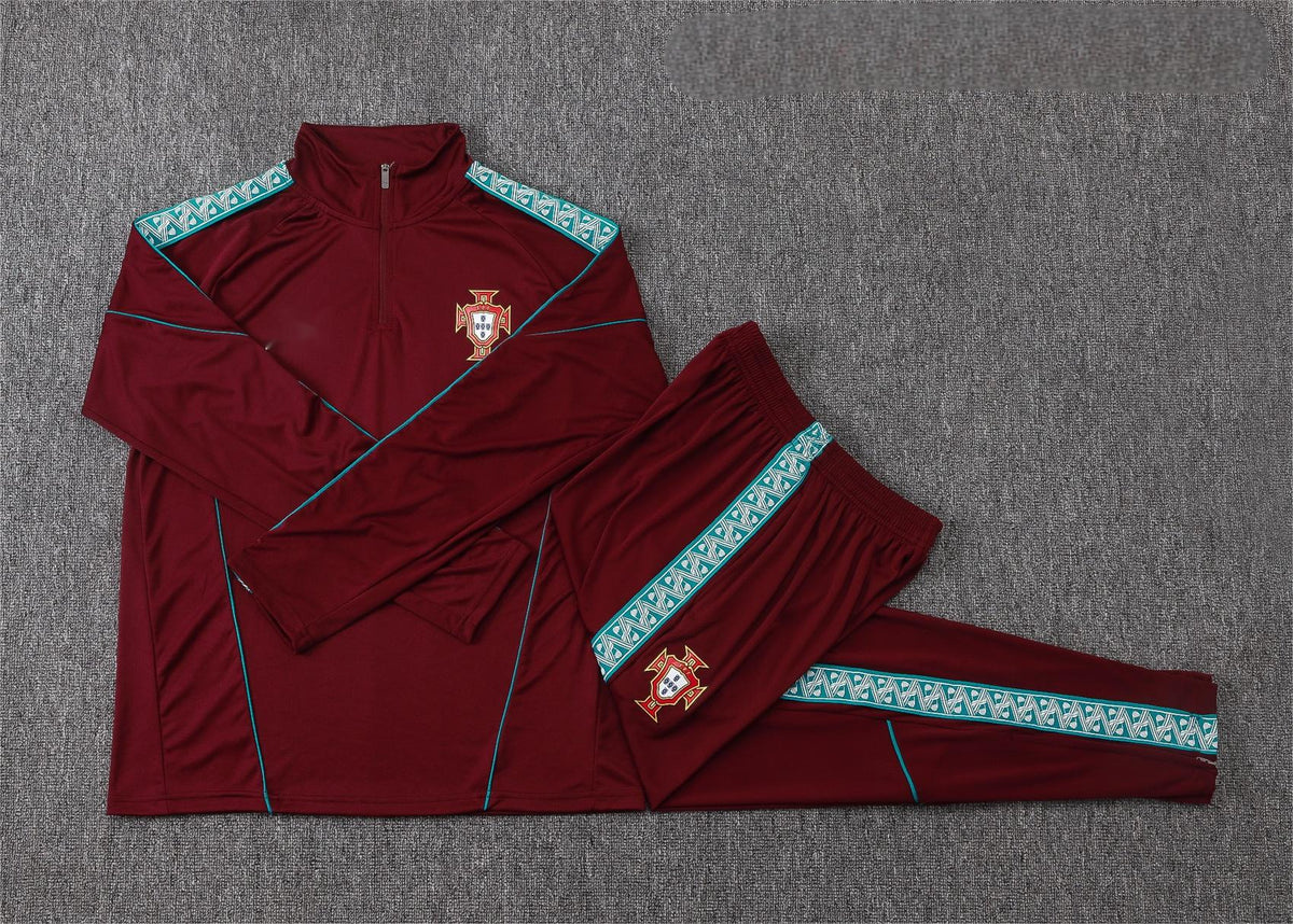 2026 Portugal Jujube Half Zip Training Suit Adults Or Children