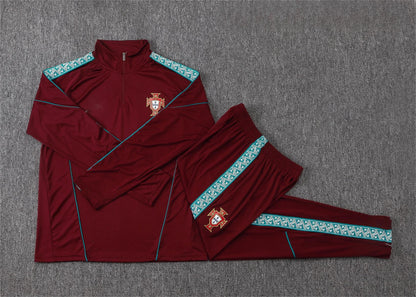 2026 Portugal Jujube Half Zip Training Suit Adults Or Children