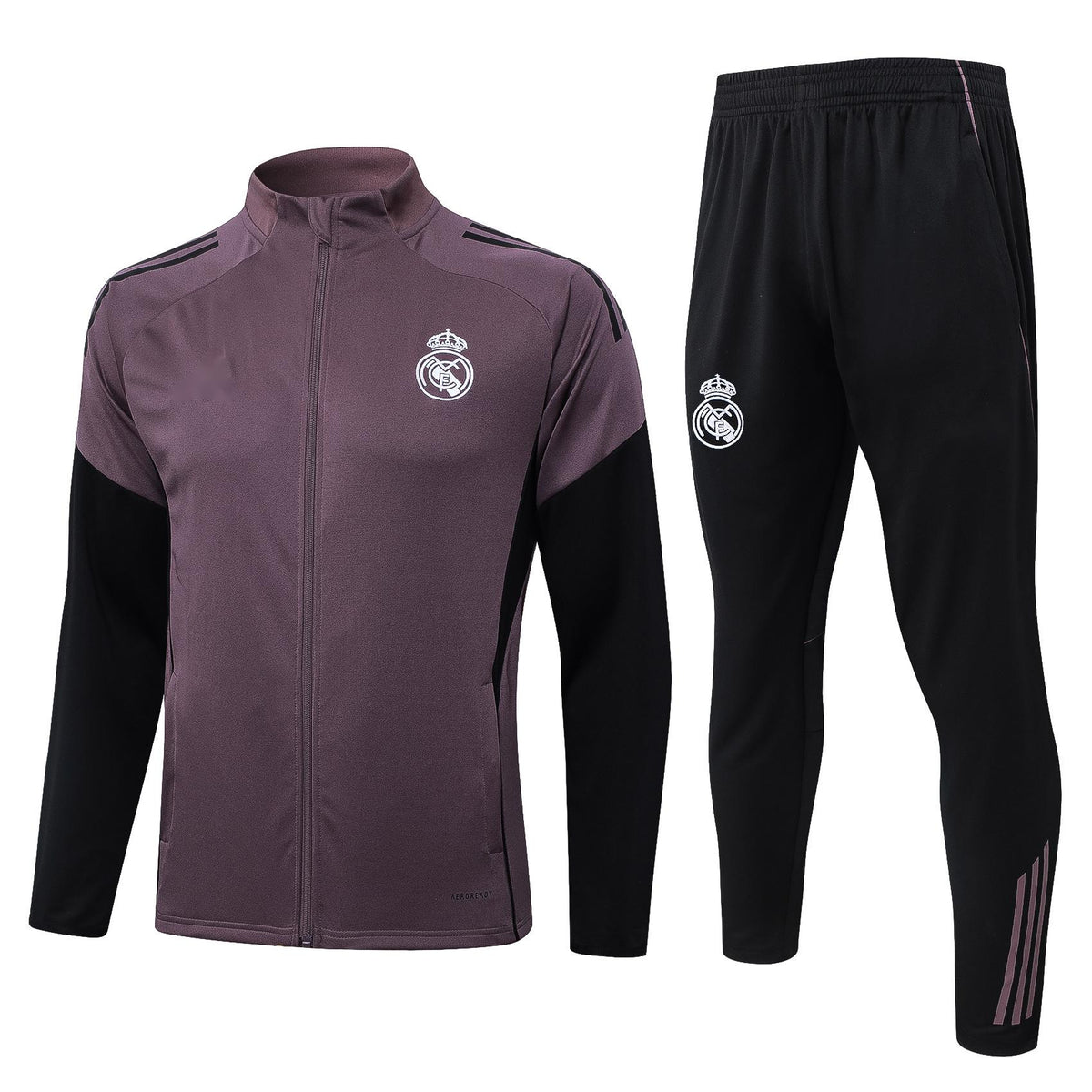2026-27 Real Madrid Grey Purple Full Zip Training Suit Adults Or Children
