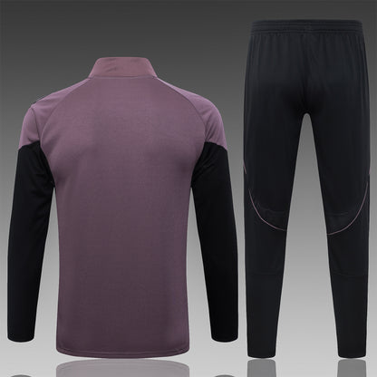 2026-27 Real Madrid Grey Purple Full Zip Training Suit Adults Or Children