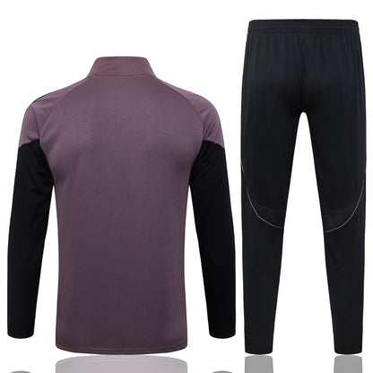 2026-27 Real Madrid Grey Purple Full Zip Training Suit Adults Or Children