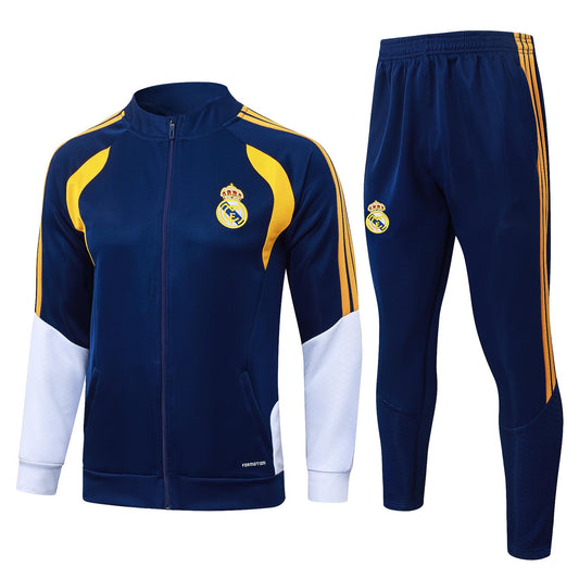 2026-27 Real Madrid Royal Blue White Sleeves Full Zip Training Suit Adults Or Children
